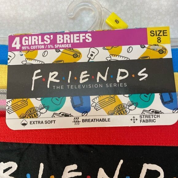 Warner’s Bros FRIENDS Girls Friends Underwear Brief 4 Pack - Picture 8 of 10